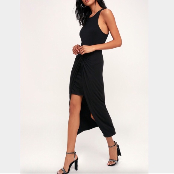 Twist Come True Hi-Lo Dress in Black - Picture 2 of 8